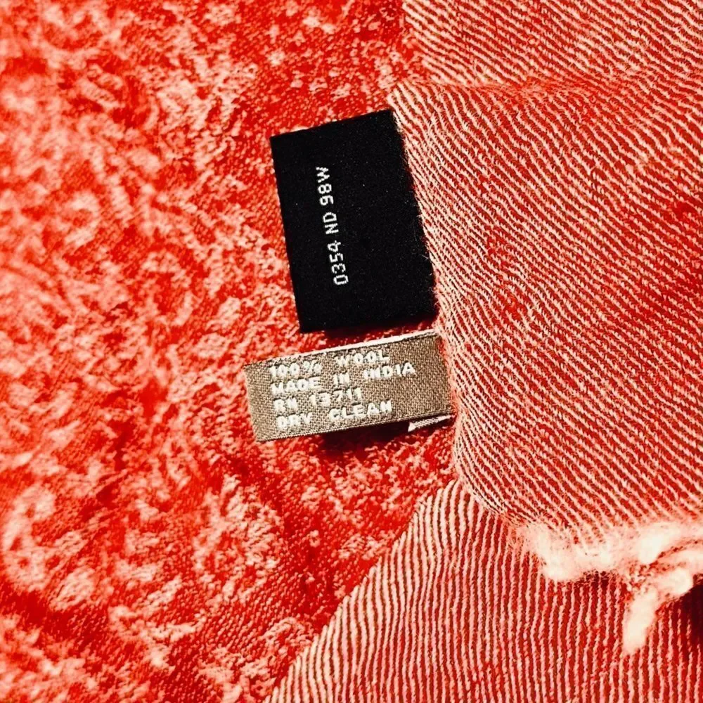 Valerie Stevens Woven Wool Pink Paisley Wrap Shawl Scarf 35” x 67” approx. - Picture 6 of 11